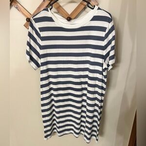 Old Navy Navy and White Striped Tee Shirt
